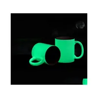 Mugs Sublimation Blank Luminous Mug Personalized Heat Transfer Ceramic Glow In The Dark 11Oz White Water Cup Sea T2I51749 Drop Deliv Dhteb