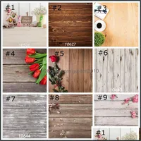 Wallpapers Colorf Flower Wooden Wall Seamless Vinyl Pography Backdrop Po Background Studio Prop Home Decor 85X125Cm Drop Delivery Gar Otfy9
