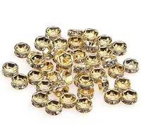 1000pcsLot 18K White Gold Plated GoldSilver Color Crystal Rhinestone Rondelle Beads Loose Spacer Beads for DIY Jewelry Making Wh6455433