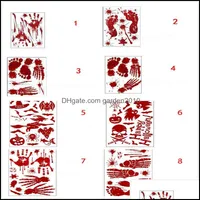 Duvar Çıkartmaları Cadılar Bayramı Kan Ayağı Sticker Kanlı El İzleri Ayak İzleri Pencere Vampir Drop Teslimat Evi OTLCC için Malzemeler Malzemeleri