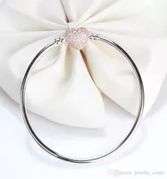 Designer Jewelry 925 Silver Bracelet Charm Bead fit Pandora Bangle Rose Gold plated Crystal CZ Pave Slide Bracelets Beads European7274516