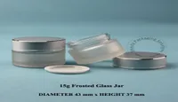 5pcsLot Promotion15g Frosted Glass Cream Jar 12OZ Cosmetic Small Refillable Bottle 15ml Vial Facial Mask Container Packaging5413305