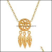 Pendant Necklaces Dream Catcher Fashion Retro Choker Long Chain Necklace Jewerly Gifts For Women Sand Gold Drop Delivery Jewelry Pend Dhgfd