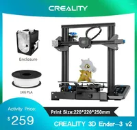 Skrivare Ender3 V2 Creality 3D Printer DIY Kit Silent TMC2208 Steg CV Strömavbrott Utskrift Uppgraderat härdat glas Imprer5429186