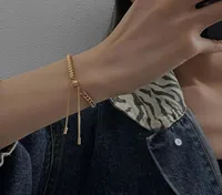 Urok Bracelets Minimalizm Złoty Kolor Regulowany Złoty Ear Pszenicy Tytanium Stal dla kobiety Koreańska biżuteria mody Got dziewczyny BANGL1393613