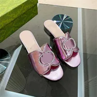 Summer Popular Women Sandals GGity Luxury Brand Business Dress Wedding Party Leather High Heels Casual Flat Slippers 02-04