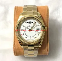 11 stile classico maschi's watch sky 326938 da 42mm bianco orologio meccanico automatico orologi da polso luminosi pieghevoli regali in oro pieno
