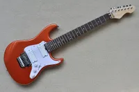 Factory Custom Metal Orange Electric Guitar met 7 Strings Chrome Hardwares White Pickguard kan worden aangepast