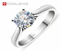 GIGAJEWE 1ct 65mm Round Cut EF VVS1 Moissanite 925 Silver Ring Diamond Test Passed Fashion Claw Setting Women Girlfriend Gift GMS7229628