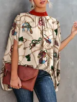 Damskie bluzki Patchwork Elegancka bluzka 2023 Kobiety moda luźna designerska streetwear w kratę