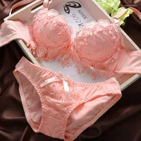Bras Sets 2023 Women Floral Lace Underwear Set Wireless Brassiere Outfit Solid Sexy Lingerie Corset Push Up Bra