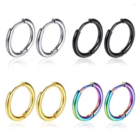 Hoop Earrings FIREBROS 2pcs set Stainless Steel Circle Men Women Lip Nose Ring Piercing Jewelry Wholesale