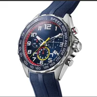 Męskie luksusowe zegarki sportowe projektanta marka zegarek 3 tarcza 45 mm kwarcowe zegarek na rękę mężczyzn Mode Modne Silikon Pasek Multi kolorowy zegar wojskowy Montre de Luxe
