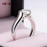 Solitaire Ring OEVAS Real 2 D Color Wedding Rings For Women 18K White Gold Plated 100 925 Sterling Silver Bridal Fine Jewelry 230109