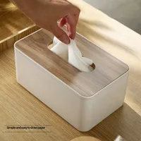 Tissue Boxes Napkins Wooden Holder Household Paper Towel Storage Box Removable Case mouchoirs Lagerung for Home Office 230202