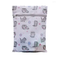 보관 가방 메쉬 가방 세탁 파우치 두꺼운 폴리 에스테르 5 크기의 만화 고양이 양말 옷 세척 그물 두꺼운 세탁 의류 Zippe