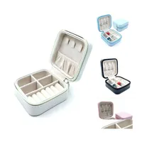 Bathroom Storage Organization Women Travel Jewelry Box Case Pu Leather Zipper Boxes Organizer For Earrings Rings Drop Delivery Hom Dherz