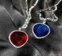 Jade Blue Red Titanic Heart of the Ocean Halsketten für Frauen Romantische Kristallkette Anhänger Valentine039s Day Schmuck Geschenk 22115861956