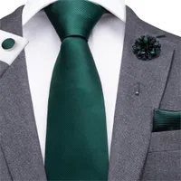 Neckband CX830 Gröna mäns slips Set Silk Tie Turquoise Boutonniere Handarkerdukar Uppsättningar Emerald Business Wedding för män 230109