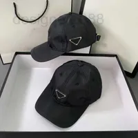 Ball Caps Designer Luxury casquette cap solid color hat metal triangle QGVD