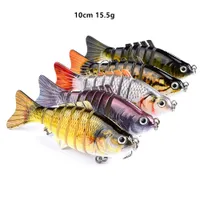 10 cm 15.5g Gancos de pescado multisecci￳n Cebos duros 6# ganchos de agudos Pesca 5 Colors Gear de pesca de pl￡stico mixto 5 piezas / lote