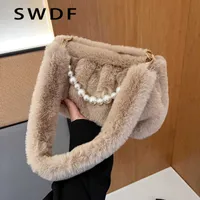 SWDF Autumn and Winter Latest Style Shoulder Bags for Women 2022 Popular Plush Handbags High Quality Simple Underarm Bag Bolsos