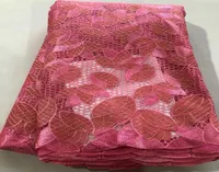 Kamienne kamienie koronkowe tkaniny 5 jardów 2021 Wysokiej jakości różowe afrykańskie tueryjskie tkaniny do sukienki Sew8078183