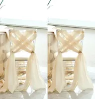 Simple Beach Wedding 2016 New Chiffon Chair Sash Elegant Custom Made Factory Chair Covers For Romantic Wedding Cheap Criss Cr1189199