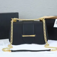7A Luxury Designer Bags Genuine Leather Women Chain Crossbody Handbags Triangle Sign Tongue Element Purse
