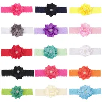 Girls Hair Accessories Baby Headbands Ribbons For Childrens Children&#039;s Lace Belt Infant Elastic Water Drill 15 Colors E21744