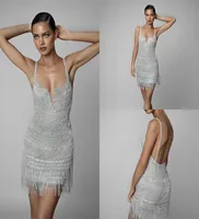 2019 Berta Cocktail Party Dresses Spaghetti Dootling Dress Dress With With Tassels Sexy Mini Dons Custom8037780