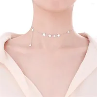 Pendant Necklaces Creative Beautiful Short Stars Silver Plated Jewelry Temperament Clavicle Chain Exquisite XL125