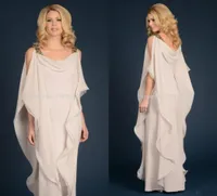Grecian Goddess Chiffon Mothers Dress With Straps 2019 Mulheres elegantes de longa duração do piso