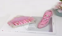 Anelli di gioielli a forma di divano rosa DDisplay Organizzatore ad anello di scarpe a ruota alta organizzatore di lino in stile retr￲ HO9280488