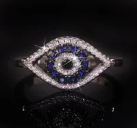 Punkowa żeńska niebieska krystaliczna kamienna pierścień urok cyrkon srebrny kolor 2021 obrączki dla kobiet delikatne złe oko puste zaręczyny Ring15357289