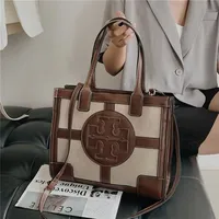 90% OFF Bags Clearance Online trendy handbags women's canvas with leather color matching shopping Tote Song