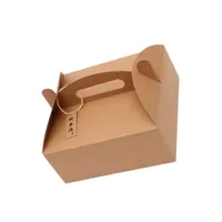Custom Biodegradable Recyclable Kraft Paper Box Portable Pizza Boxes Eco Friendly Food Take Away Box With Handle A382