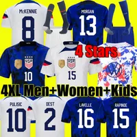 4 gwiazdki Women 2022 PULISIC USAS SOCCER Jerseys Stany Zjednoczone 22/23 Rapinoe Football Shirt Aaronson Reyna McKennie Morris Dest Yedlin Llanez Adams Morgan Men Sock Kids Sock