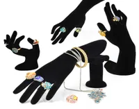 Hand Shaped Ring Stand Bracelet Holder Bangle Rack Jewelry Display Rings Shelf Black Velvet Female Mannequin Hand8050759