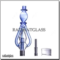 Rökning Dab Straw Glass NC Kit 3-arms med titan nagel och vaxbehållare munstycken för vaxkoncentratverktygsrör grossist