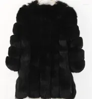 女性の毛皮のレビクー秋の冬の長い厚い風のゆがみのあるファジーフェイクコートジャケット衣装品質バージョン