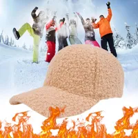 Caps de bola chapéu de topo Top Faux Lamb Wool Baseball Cap para homens Mulheres Teddy lã Sports Hats Warm Winter Viagem ao ar livre Equipe de presentes