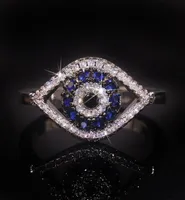 Punkowa żeńska niebieska krystaliczna kamienna pierścień urok cyrkon srebrny kolor 2021 obrączki dla kobiet delikatne złe oko puste zaręczyny Ring18979797