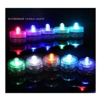 Party Decoration Led Tea Light Festival Decor Waterproof Floral Round Mti Colors Submersible Lights Colorf Battery Operated Candle L Dhjad