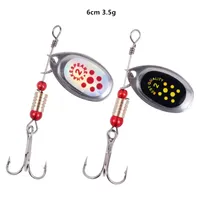 6cm 3.5g Spinner Hook Baits Metal Baits Lures 6# Treble Hooks Fishhooks 10 ألوان مختلطة معدات الصيد 10 قطع / الكثير