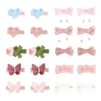 Hair Accessories Riobon Hand-Woven Roses Heart Bowknot Hariclip PU Butterfly Lace Bow Barrettes Cute Fashion Pins Accessory For Girls
