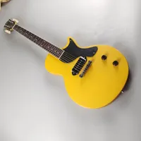 Standardowy gitar elektryczny TV Light Yellow Mat Ivory Vintage Button fortepianowy
