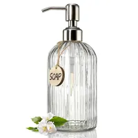 Liquid Soap Dispenser Glass 400 ml met roestbestendige roestvrijstalen pomp Refilleerbare hand voor badkamer keuken 230109