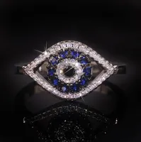 Punkowa żeńska niebieska krystaliczna kamienna pierścień urok cyrkon srebrny kolor 2021 obrączki dla kobiet delikatne złe oko puste zaręczyny Ring15235772