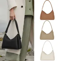2023 Umi черная текстурированная кожаная сумка для плеч женские дизайнерские сумочки коричневая модная сумка Полена поперечное тело кошелек